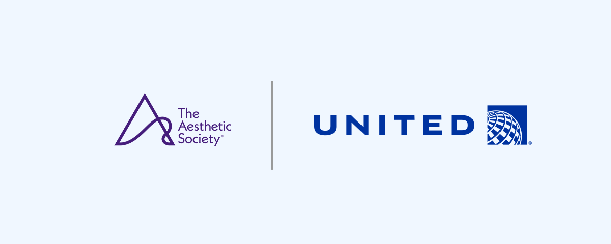 The Aesthetic Society and United Airlines partnership logo