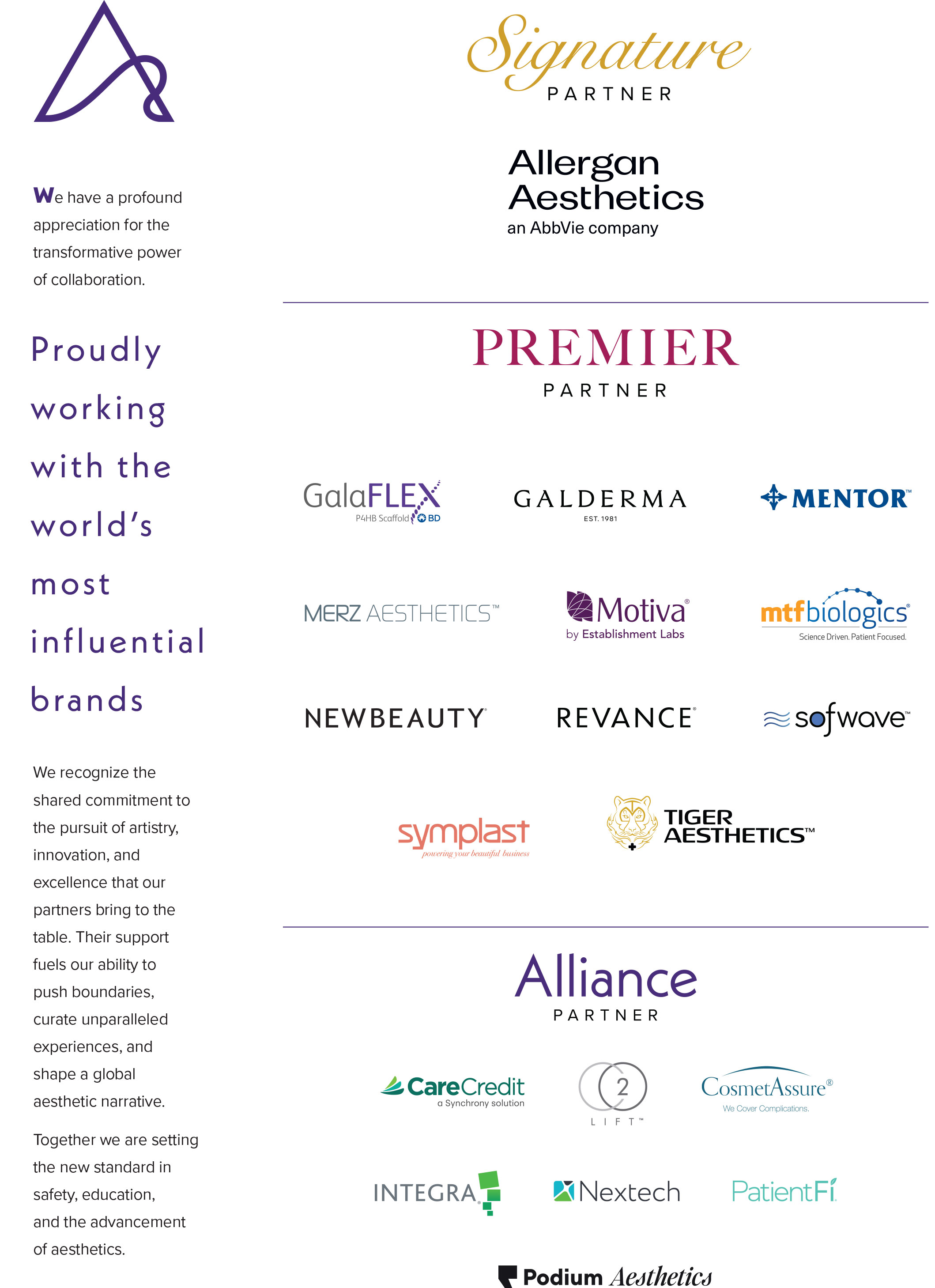The Aesthetic Society Industry Partners